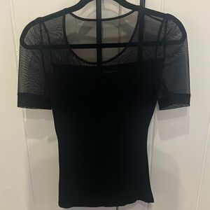 Mesh Sleeve Knit Top